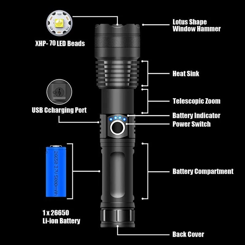 Massive LED Taschenlampe