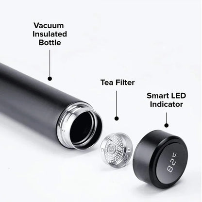 Edelstahl Thermosflasche mit LCD Temperatur Anzeige