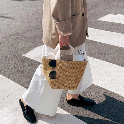 Strandtasche aus Stroh